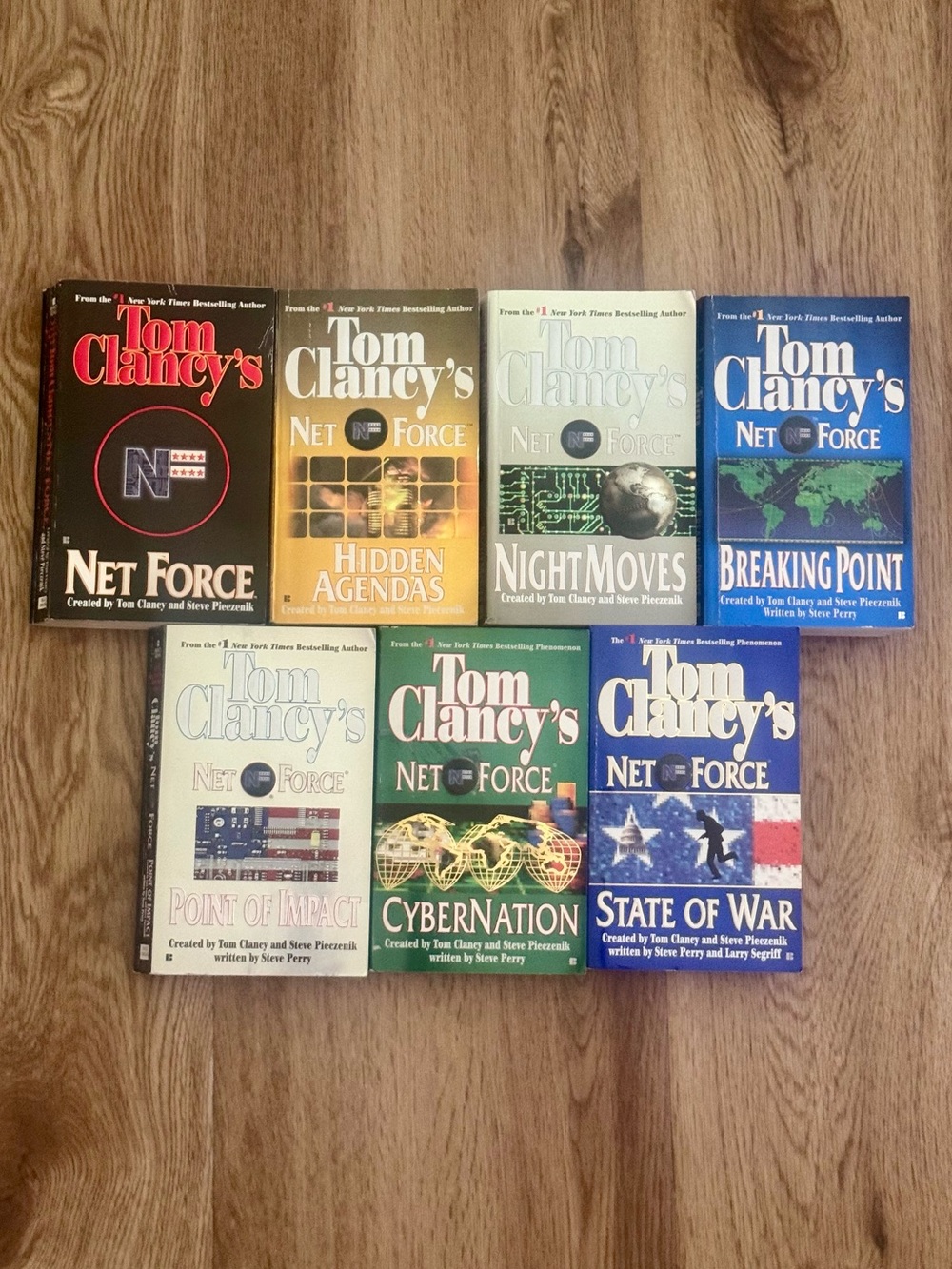 Tom Clancy's Net Force 7 Book Lot Sequential Series Paperbacks Thriller Set